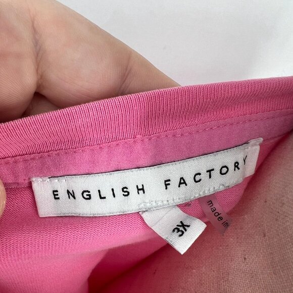 English Factory Plus Size Bubblegum Pink Flutter Sleeve Dress - 3X - Picture 7 of 9